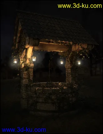3D打印模型Old Village Wishing Well Iray的图片