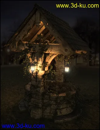 3D打印模型Old Village Wishing Well Iray的图片