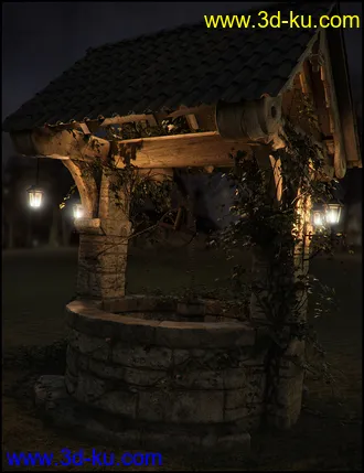 3D打印模型Old Village Wishing Well Iray的图片