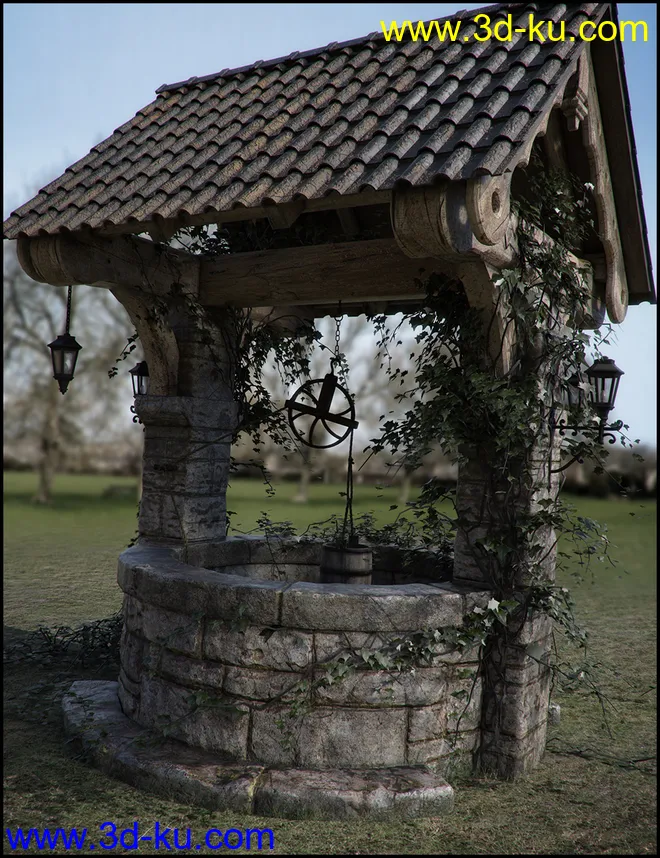 Old Village Wishing Well Iray模型的图片5