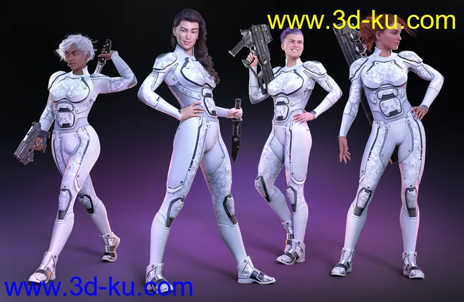OMNI Suit for Genesis 8 and 8.1 Female Outfit Textures模型的图片5