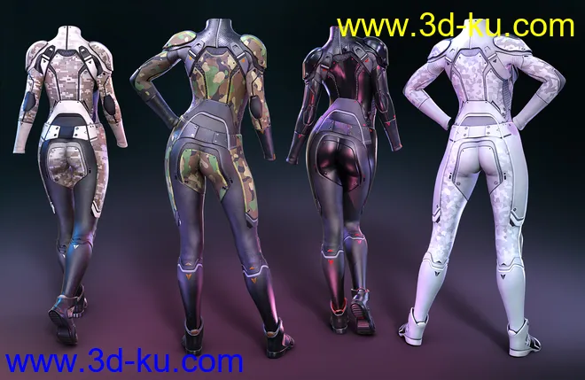 OMNI Suit for Genesis 8 and 8.1 Female Outfit Textures模型的图片8