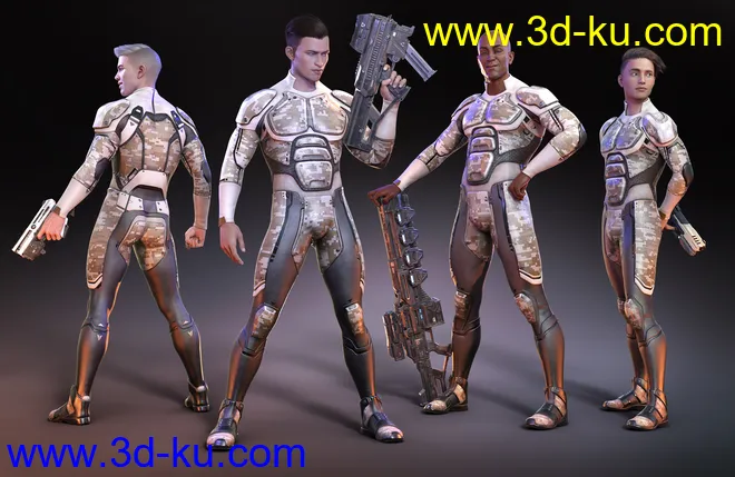 OMNI Suit for Genesis 8 and 8.1 Male Outfit Textures模型的图片4