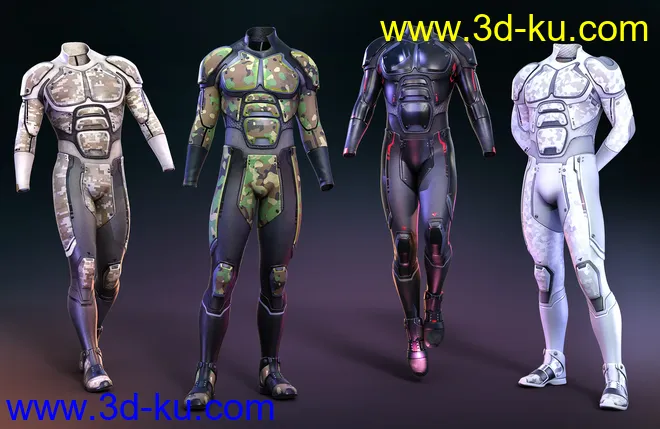 OMNI Suit for Genesis 8 and 8.1 Male Outfit Textures模型的图片7