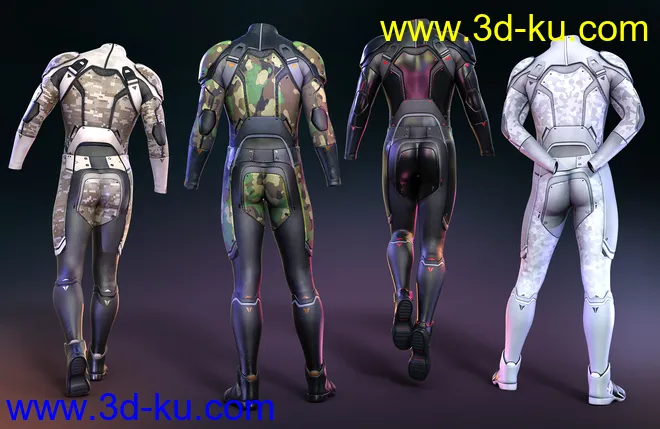OMNI Suit for Genesis 8 and 8.1 Male Outfit Textures模型的图片8