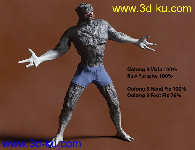 Oolong HD for Genesis 8 Male模型的图片14