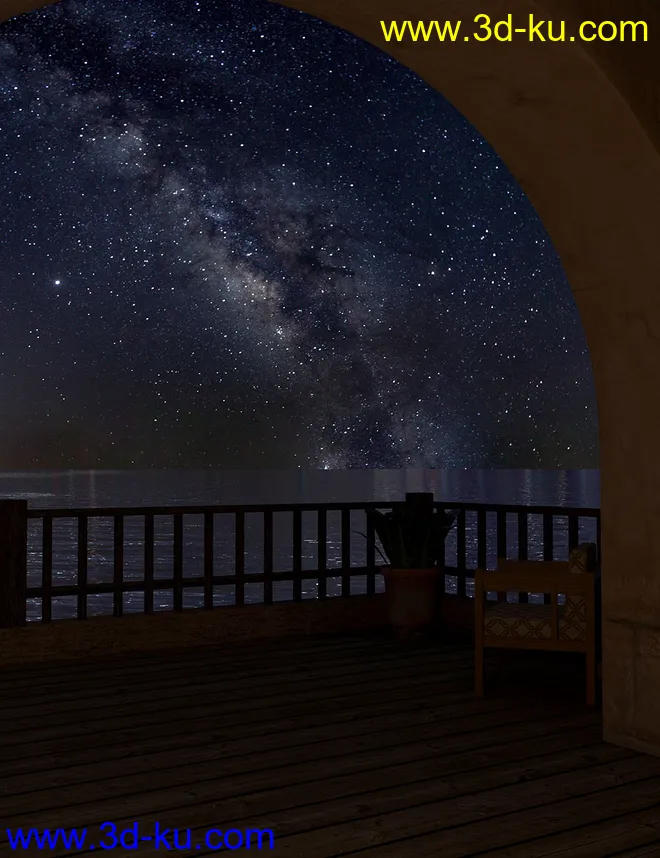 Orestes Iray HDRI Skydomes - Milky Way模型的图片3
