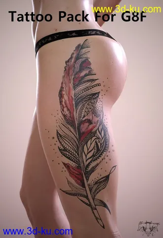 3D打印模型Pack tatouage pour G8F - Leg tattoos for G8F的图片