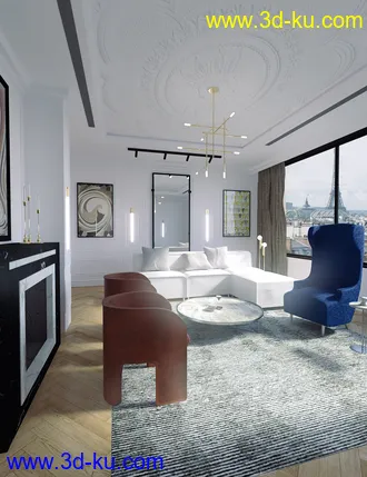 3D打印模型Paris Living Room的图片