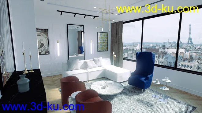 Paris Living Room模型的图片2