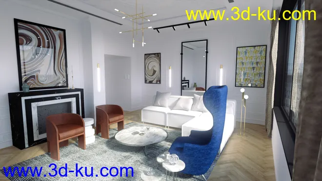 Paris Living Room模型的图片3