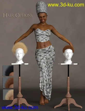 3D打印模型Phx Chantalle Hair for Genesis 8 Female(s)的图片