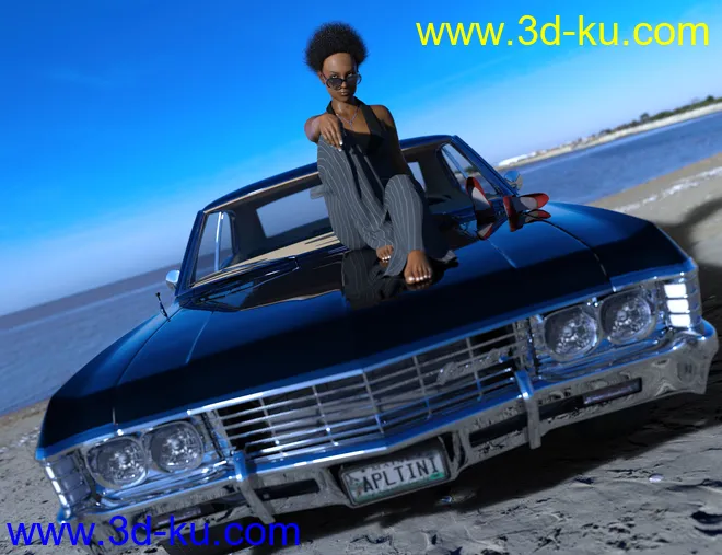 Phx Chantalle Hair for Genesis 8 Female(s)模型的图片3