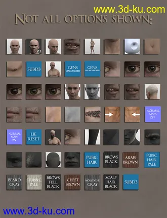 3D打印模型Phx Kade for Genesis 8 and 8.1 Male的图片