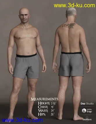 3D打印模型Phx Kade for Genesis 8 and 8.1 Male的图片