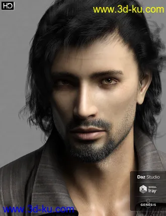 3D打印模型Phx Nasiri HD and Necklace for Genesis 8 Male的图片