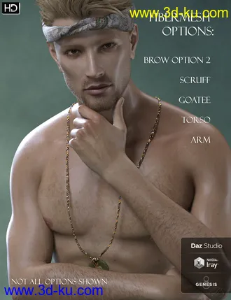 3D打印模型Phx Nasiri HD and Necklace for Genesis 8 Male的图片