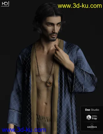 3D打印模型Phx Nasiri HD and Necklace for Genesis 8 Male的图片