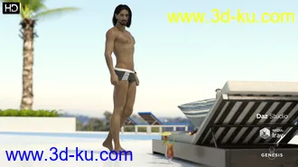 3D打印模型Phx Nasiri HD and Necklace for Genesis 8 Male的图片