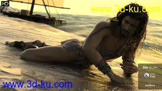 3D打印模型Phx Nasiri HD and Necklace for Genesis 8 Male的图片