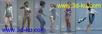 3D打印模型Playful Everyday 2 Poses and Clothes Vol. 1 for Genesis 8 Females的图片