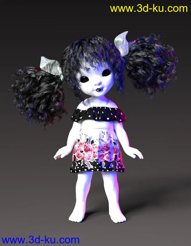 Playground Textures for dForce Ruffle BN Off Shoulder Dress模型的图片12