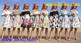 3D打印模型Playground Textures for dForce Ruffle BN Off Shoulder Dress的图片