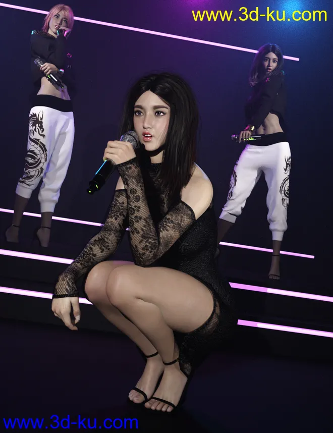 Pop Idols Generation Poses and Props for Genesis 8.1 Female模型的图片1