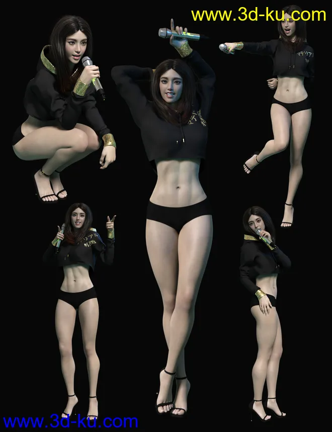 Pop Idols Generation Poses and Props for Genesis 8.1 Female模型的图片6