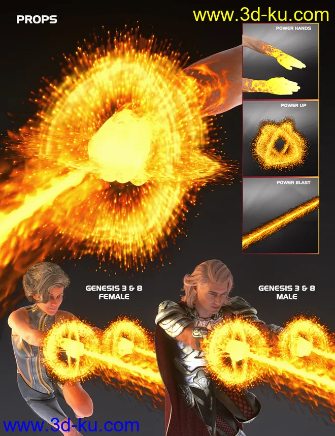 Power Blast Props for Victoria 7 and 8 and Michael 7 and 8模型的图片2