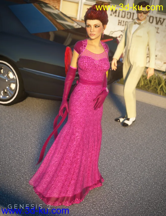 Prom Night for Evening Gown for Genesis 2 Female(s)模型的图片2