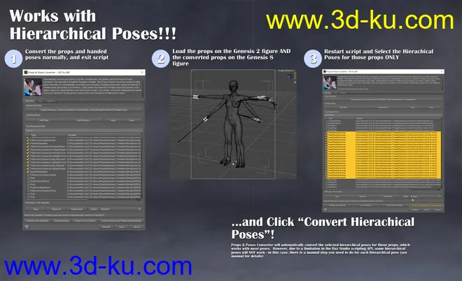 Props and Poses Converter from Genesis 2 Female to Genesis 8 Female模型的图片4