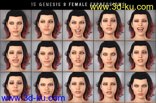 PTF Borderline Moods Poses and Expressions for Genesis 8 Female and Teen Kaylee 8模型的图片8