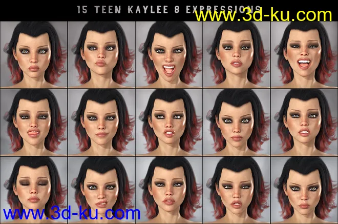 PTF Borderline Moods Poses and Expressions for Genesis 8 Female and Teen Kaylee 8模型的图片9