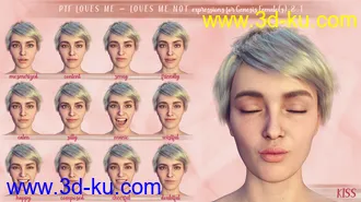 3D打印模型PTF Loves Me - Loves Me Not Expressions for Genesis 8.1 Female的图片