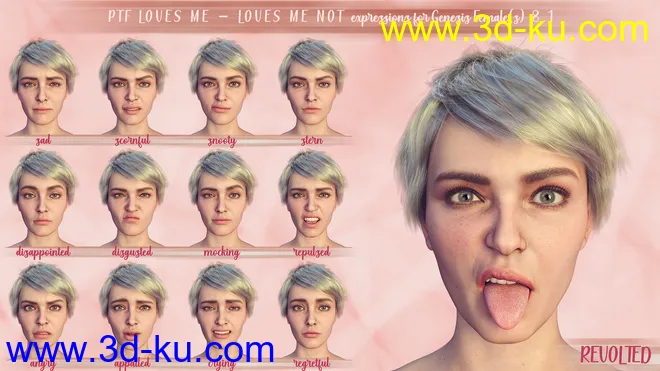 PTF Loves Me - Loves Me Not Expressions for Genesis 8.1 Female模型的图片3