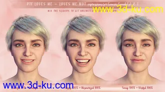 3D打印模型PTF Loves Me - Loves Me Not Expressions for Genesis 8.1 Female的图片