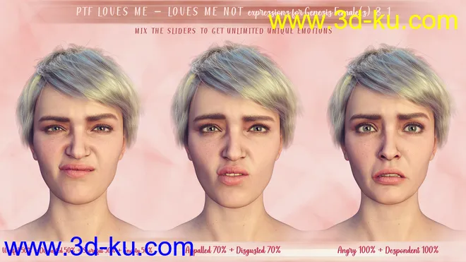 PTF Loves Me - Loves Me Not Expressions for Genesis 8.1 Female模型的图片5