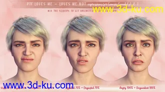 3D打印模型PTF Loves Me - Loves Me Not Expressions for Genesis 8.1 Female的图片