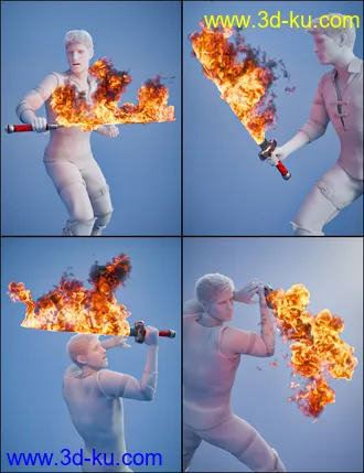 3D打印模型Pyromantix - Fire Swords的图片