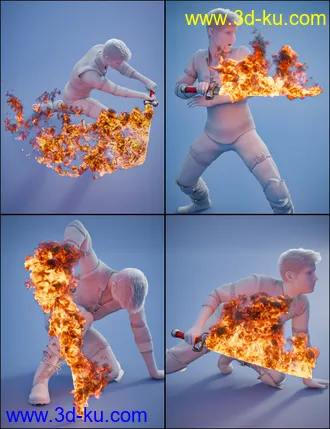 3D打印模型Pyromantix - Fire Swords的图片