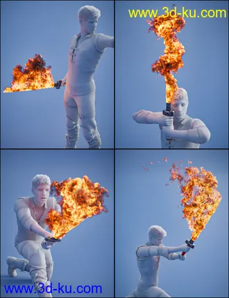 3D打印模型Pyromantix - Fire Swords的图片