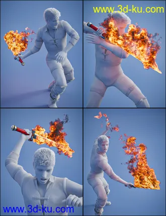 3D打印模型Pyromantix - Fire Swords的图片
