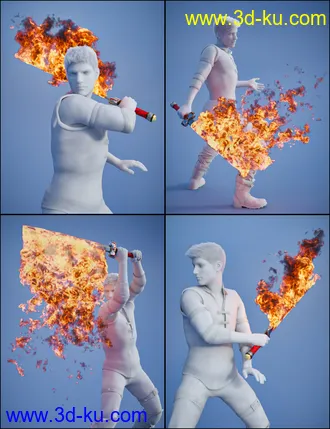 3D打印模型Pyromantix - Fire Swords的图片