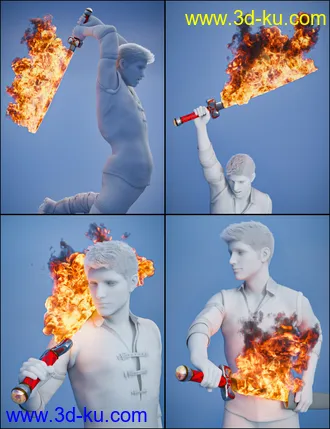 3D打印模型Pyromantix - Fire Swords的图片