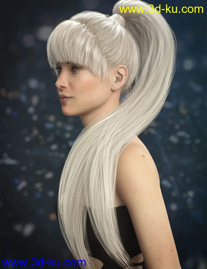 Qiana Hair for Genesis 3 and 8 Females模型的图片1