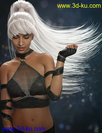 3D打印模型Qiana Hair for Genesis 3 and 8 Females的图片