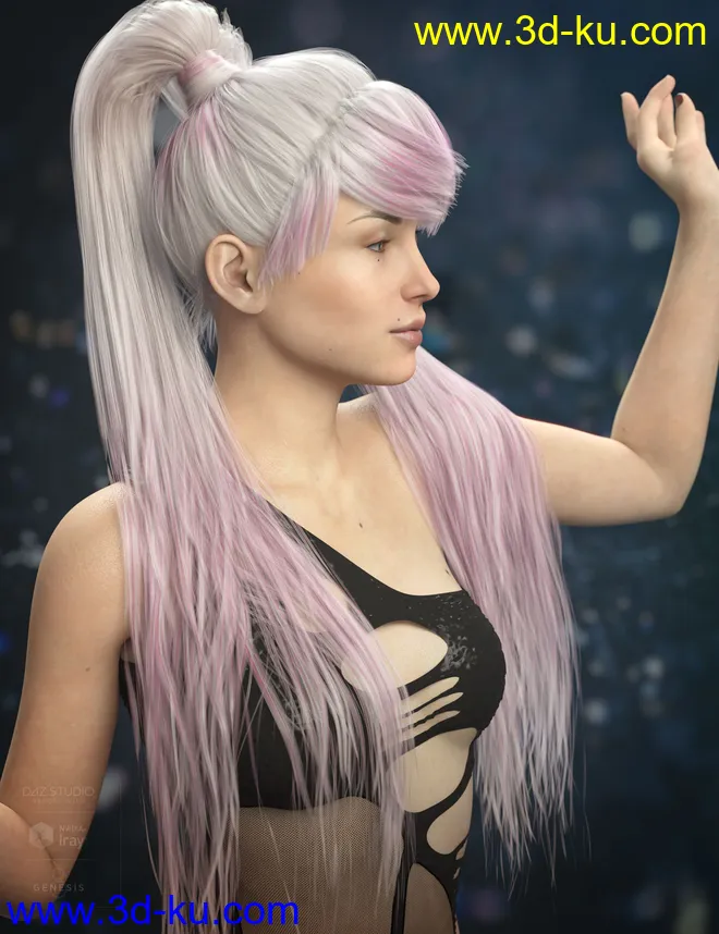 Qiana Hair for Genesis 3 and 8 Females模型的图片7