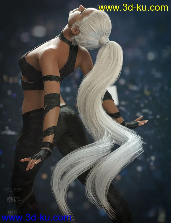 Qiana Hair for Genesis 3 and 8 Females模型的图片8