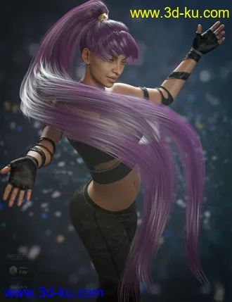 3D打印模型Qiana Hair for Genesis 3 and 8 Females的图片